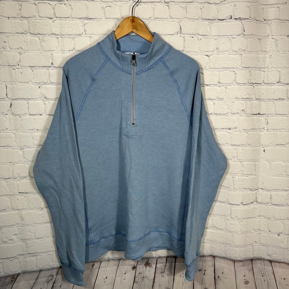 American‎ Giant Reversible Quarter Zip Pullover Mens Medium Blue Made in USA